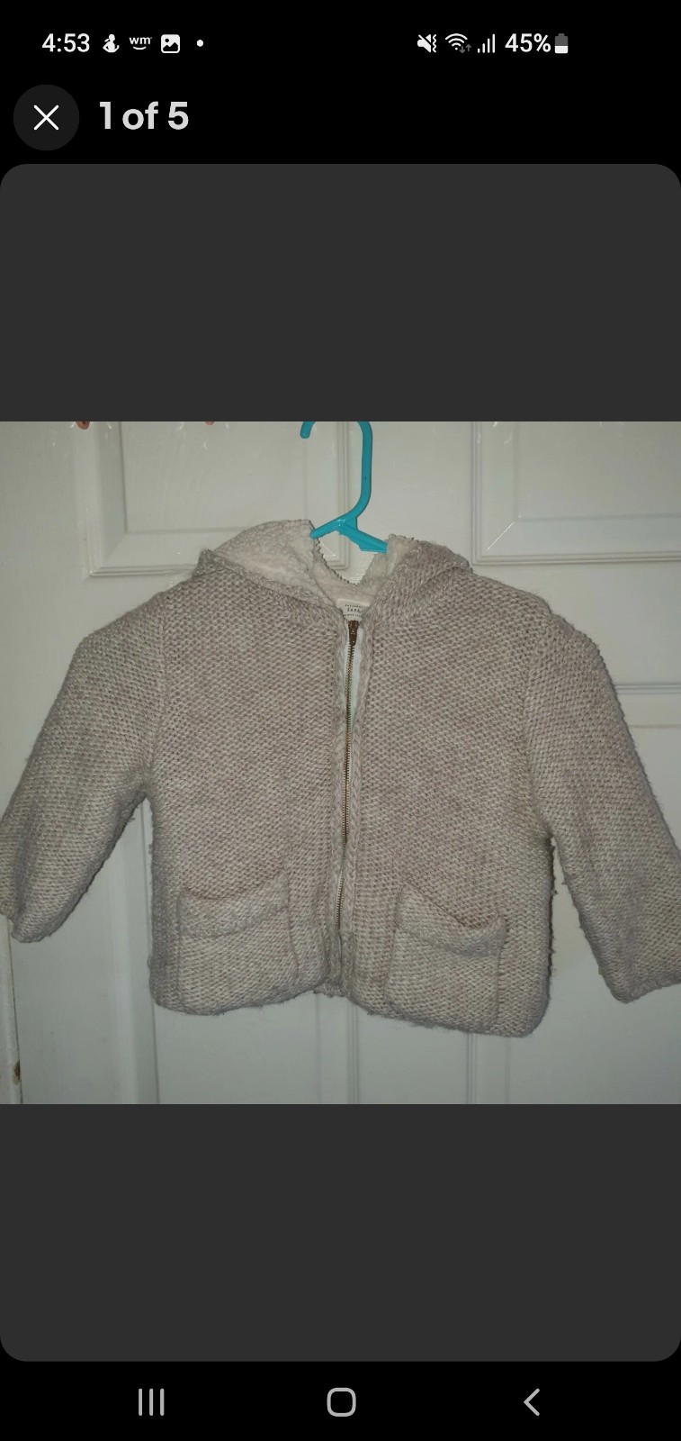 Zara baby knitwear 2/3T bear hoodie