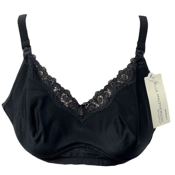 Elle Macpherson Intimates Nursing Bra Maternity Size 32C NEW Black Lace Soft