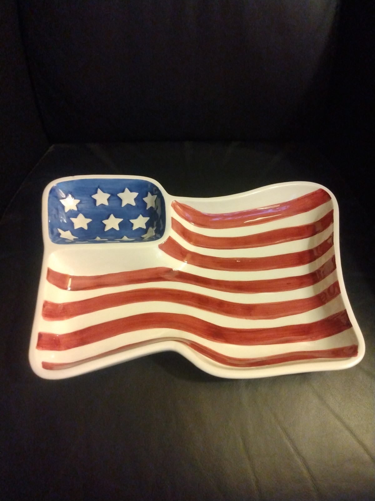 American Flag Chip And Dip Party Platter