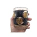 Vtg Libby Black & Gold Roman Coin Pattern Glasses Set Of 8