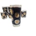Vtg Libby Black & Gold Roman Coin Pattern Glasses Set Of 8