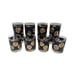 Vtg Libby Black & Gold Roman Coin Pattern Glasses Set Of 8