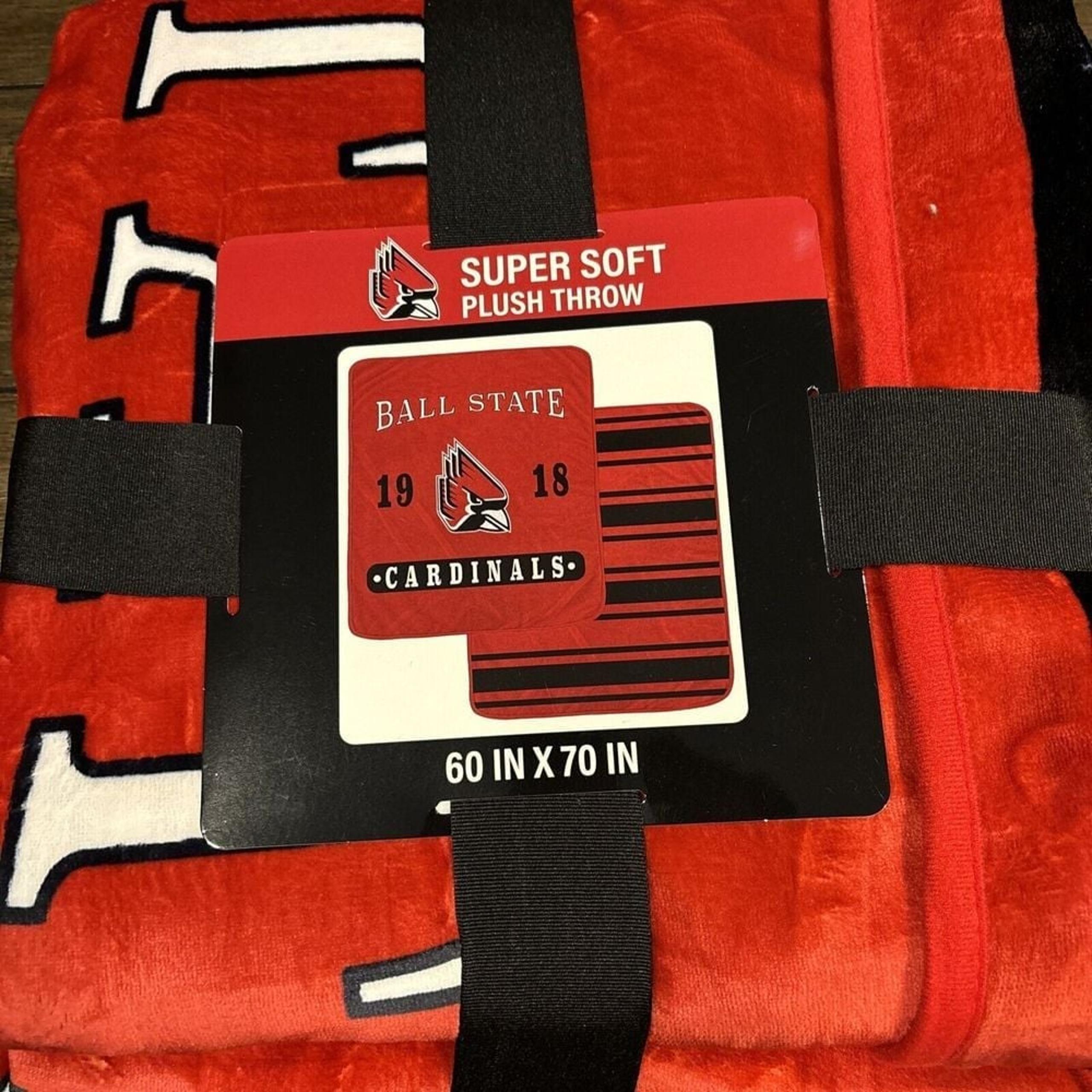 Ball State Cardinals NCAA Super Soft Plush Throw Blanket 60" X 70" Pegasus Red
