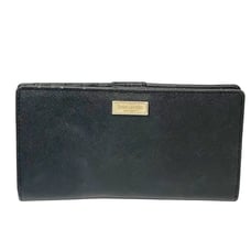 Kate Spade Stacy Women's Black Saffiano leather wallet Snap Closure Multi Card