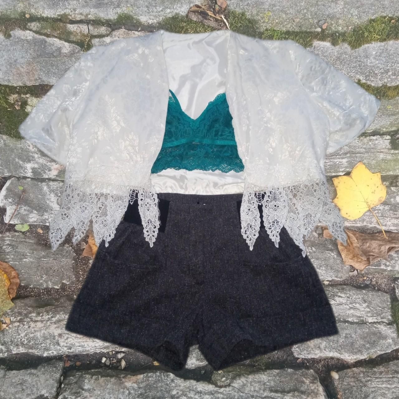 Vintage 80's XL/2X Boho Fringed Wedding Bolero Cardigan