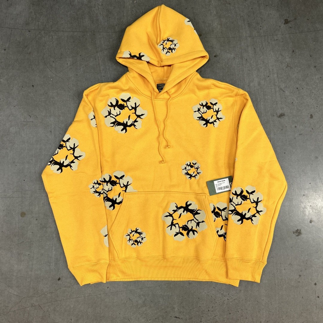 Denim Tears Hoodie CPFM Cactus Tears Wreath Size L Yellow Designer New Authentic