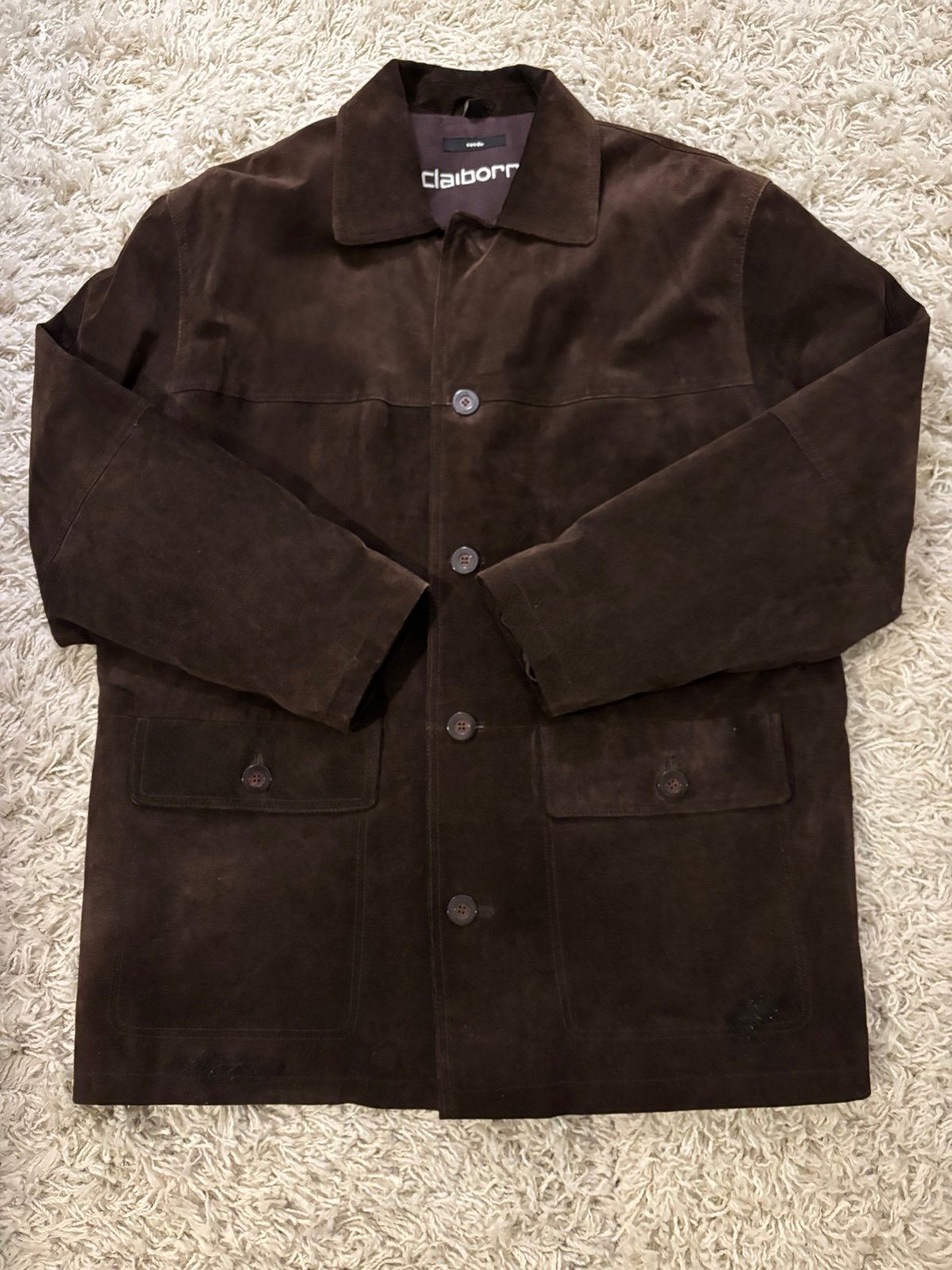 Men’s Claiborne Vintage Brown Leather/Suede Jacket Size L