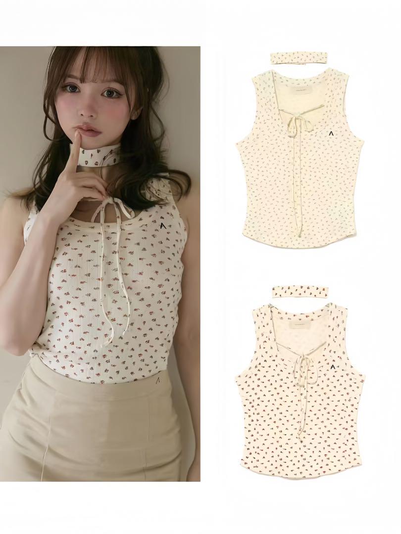 Andmary Flower ribbon tops