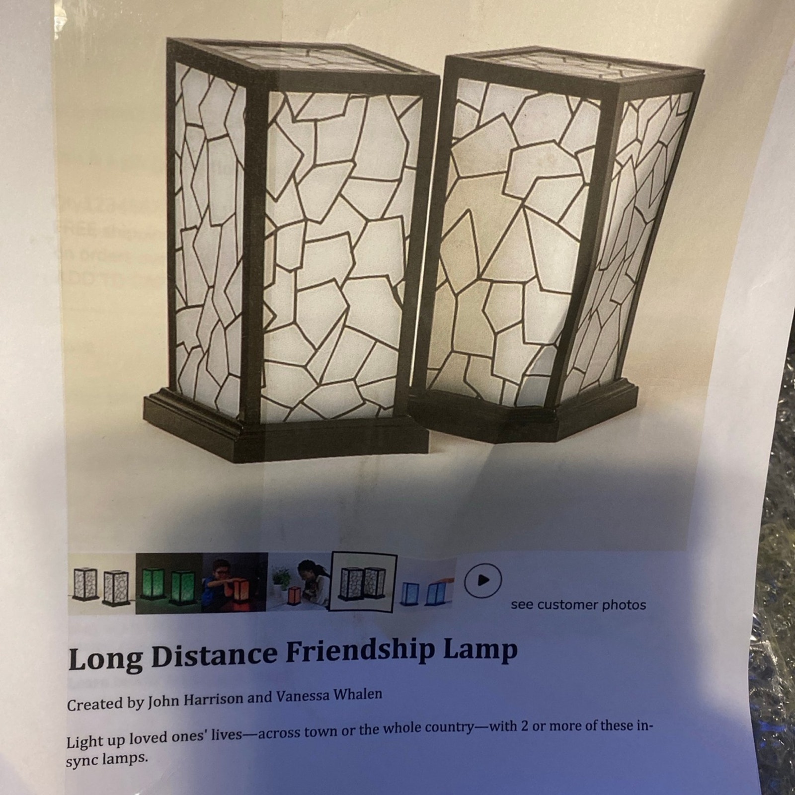 Copied - Set of 2 Filimin LED Long Distance Friendship Lamps