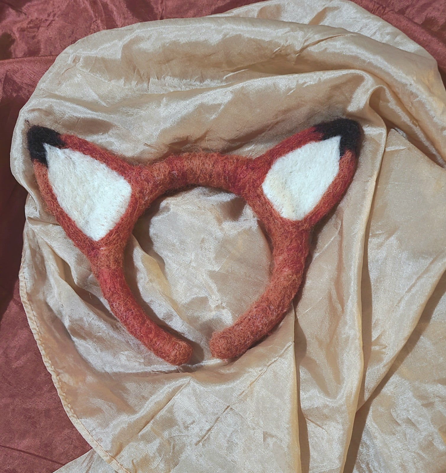 Wool Felted Red Fox Dress-up Waldorf Play Ears