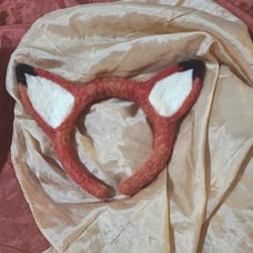Wool Felted Red Fox Dress-up Waldorf Play Ears