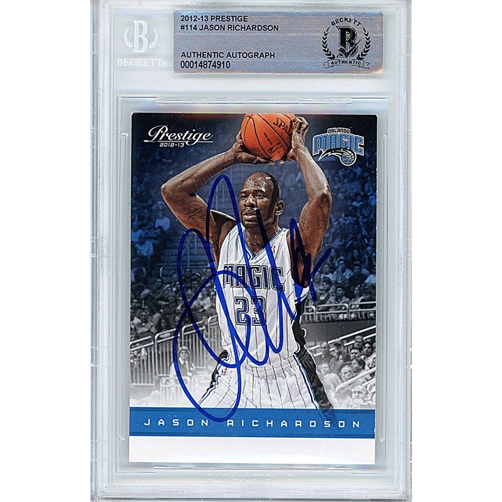 Jason Richardson Signed 2012-13 Prestige Basketball Card Beckett Orlando Magic