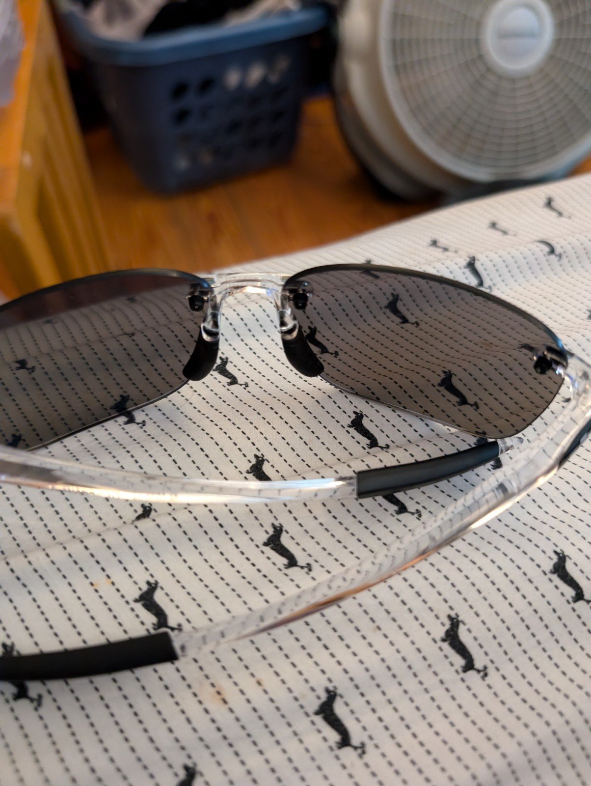 Revo ascend XL sunglasses. Clear frame grey smoke lenses