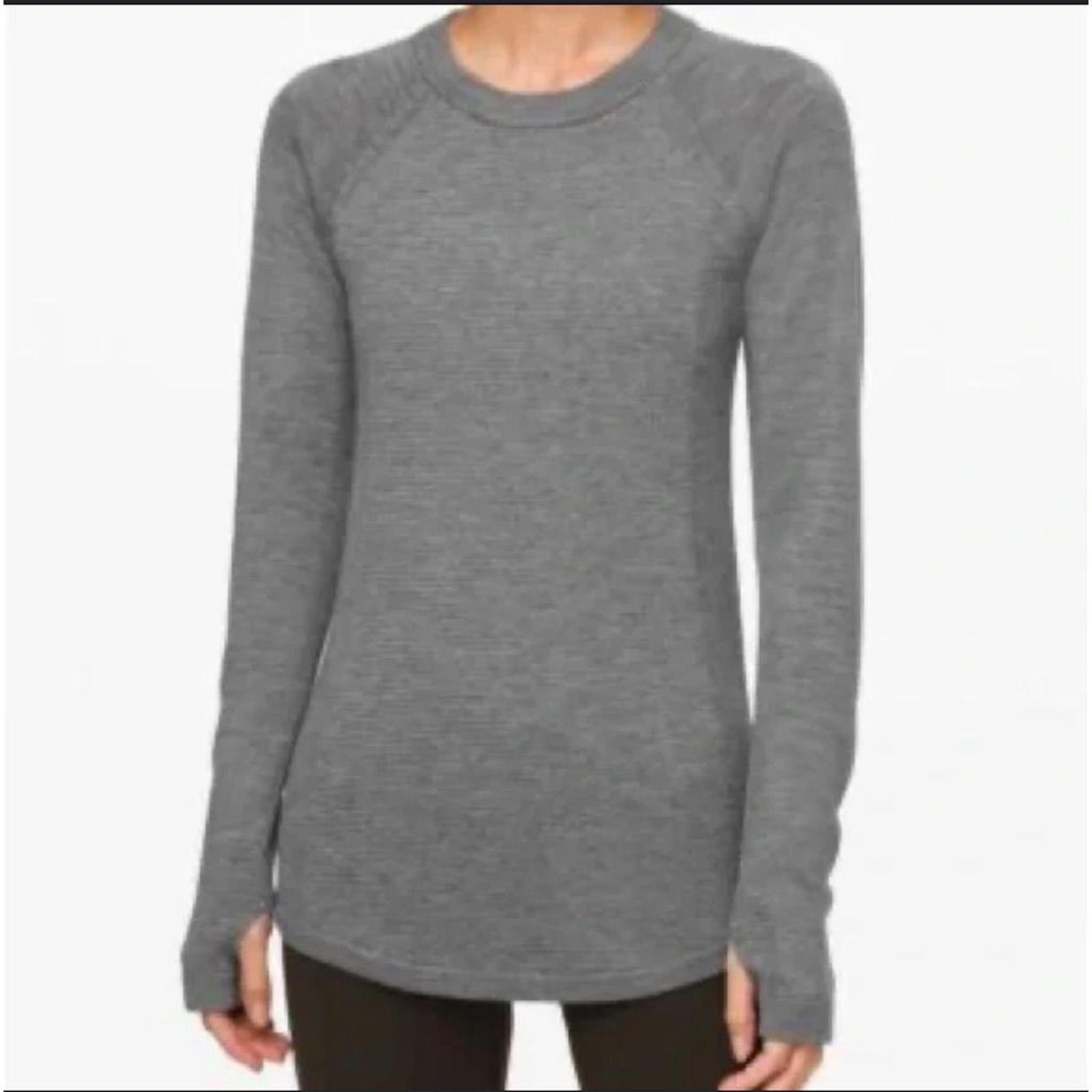Lululemon Women's Gray Pullover Sweater Size S Crew Neck Thumbholes