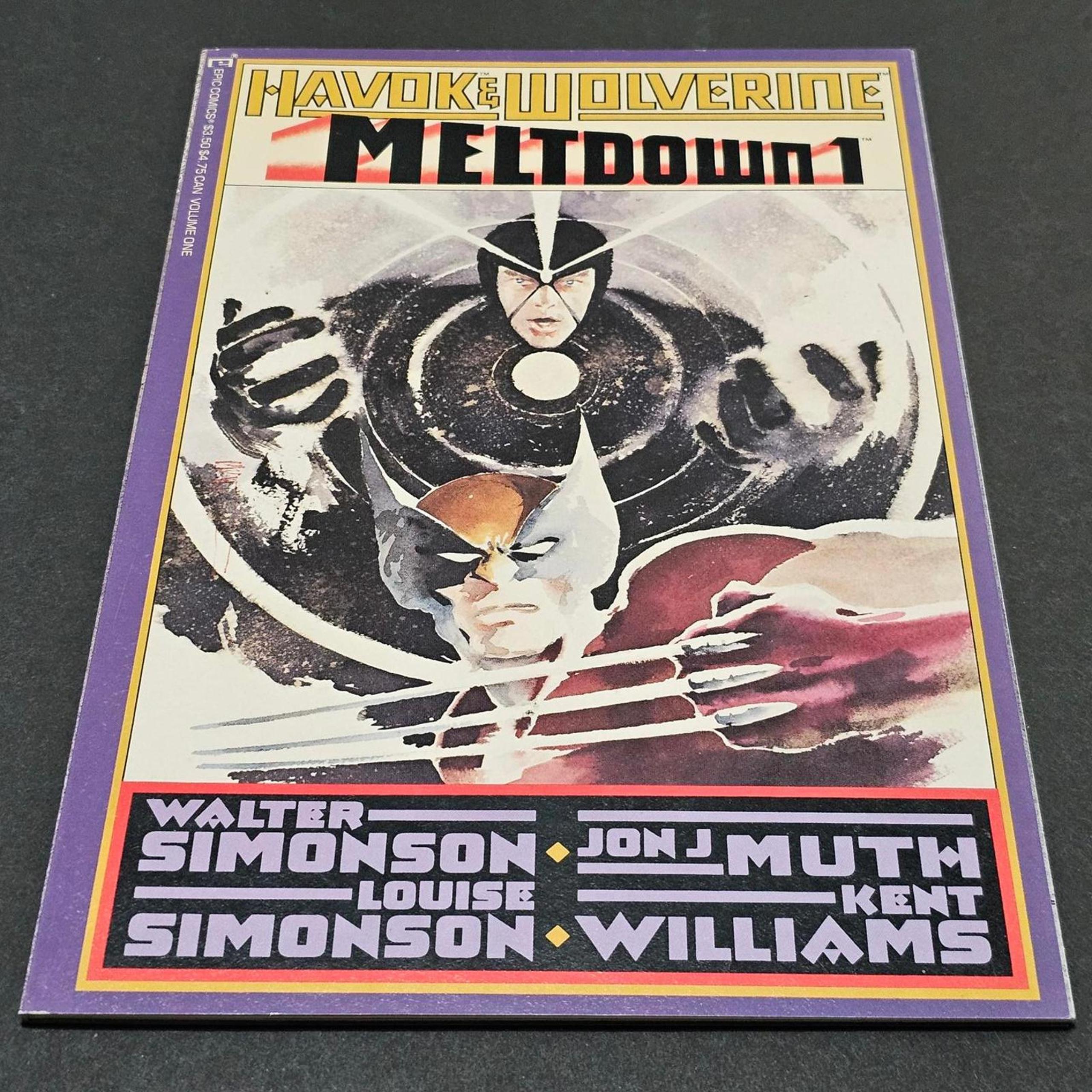 Havok & Wolverine Meltdown #1 Vintage 1988 Marvel Epic Graphic Novel Comic Book