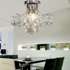 Modern Crystal LED Ceiling Light Chandelier Lamp Flush Mount Lighting Fixture