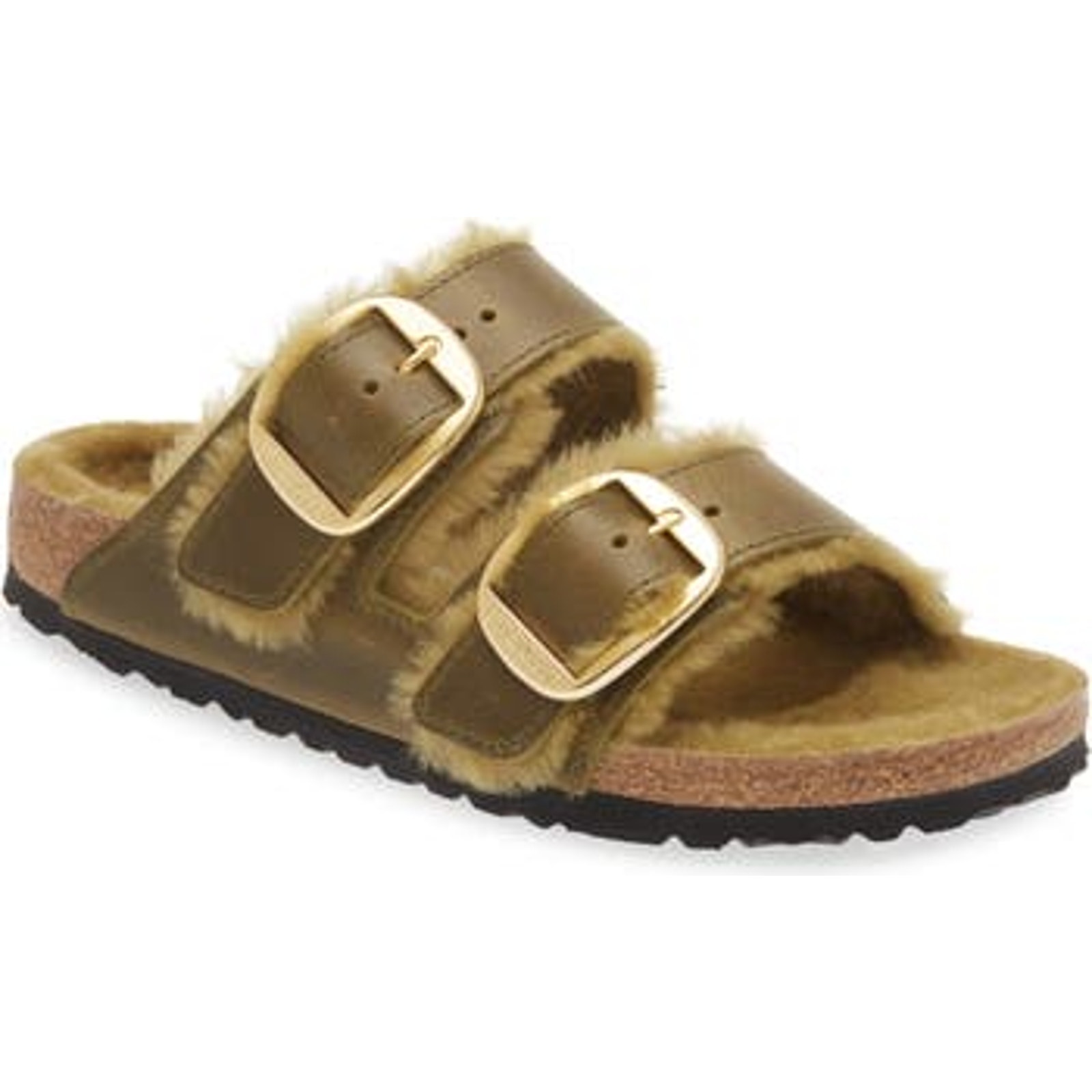 New BIRKENSTOCK Women's Arizona Big Buckle Genuine Shearling Lined Sandal