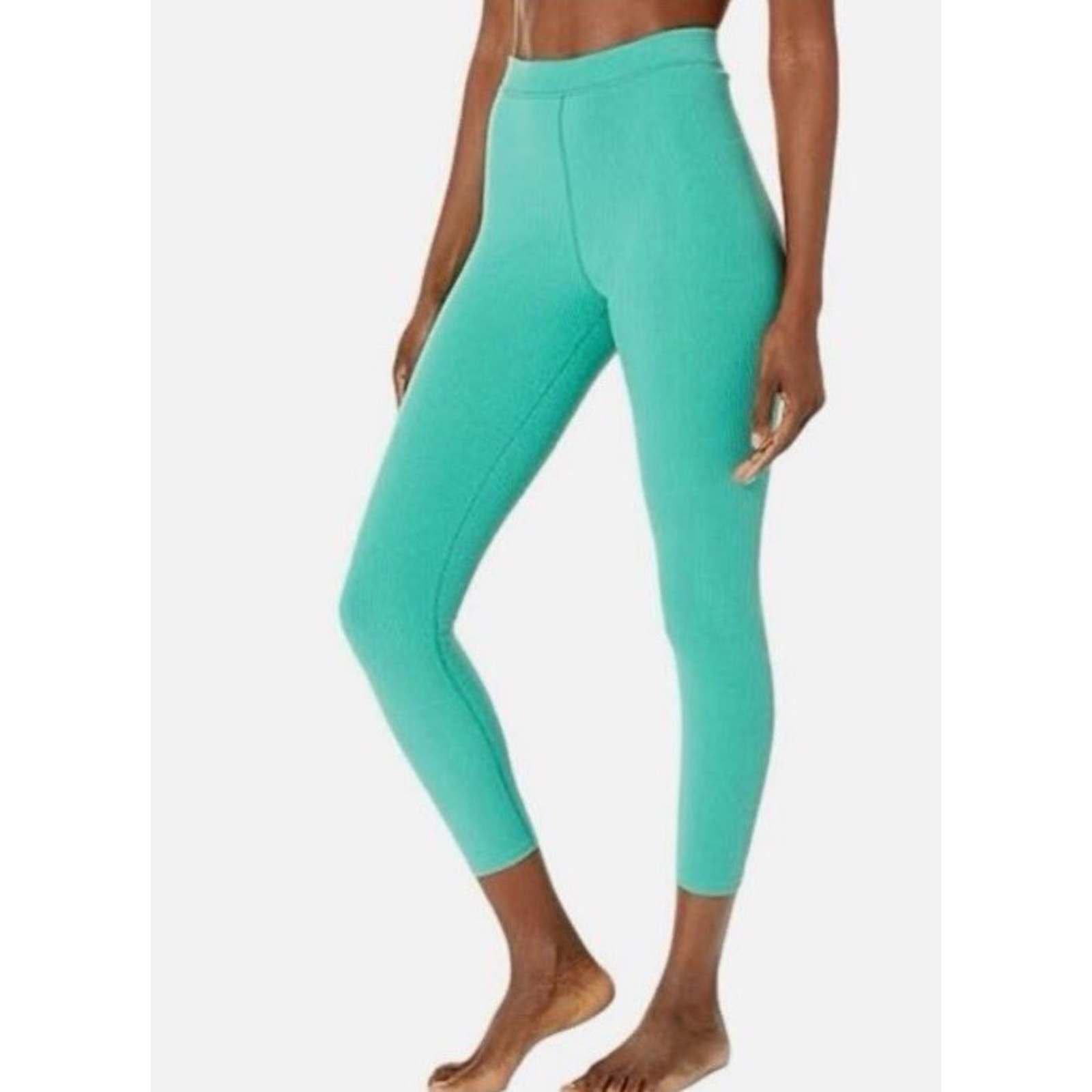 ALO YOGA Ribbed 7/8 High Waist Blissful Leggings Ocean Teal