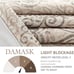 Linen Textured Curtains for Bedroom Damask Printed Drapes