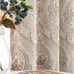 Linen Textured Curtains for Bedroom Damask Printed Drapes
