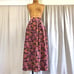 Vintage 70s/80s Susan Bristol Floral Velvet Pleated High Waist A-line Maxi Skirt