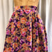 Vintage 70s/80s Susan Bristol Floral Velvet Pleated High Waist A-line Maxi Skirt