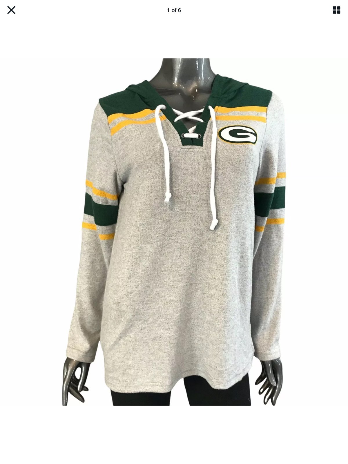 Green Bay Packers Women’s NFL Hockey Style M Soft Fleece Hooded Sweatshirt 65