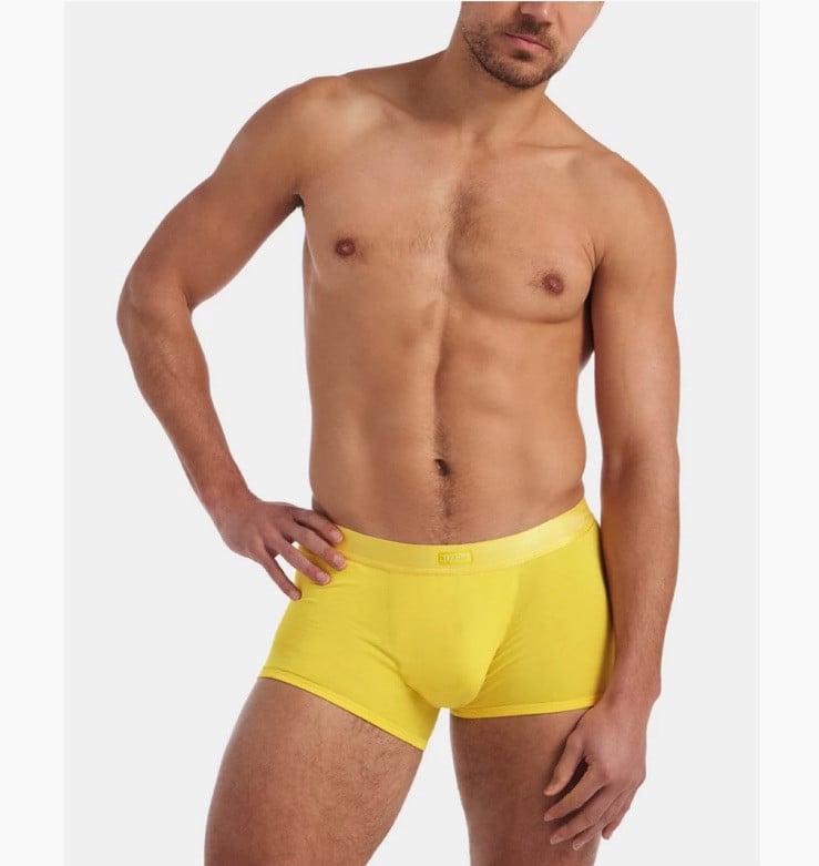Mens TeamM8 'You Bamboo' Trunks in Lemon Yellow - Small, NWT