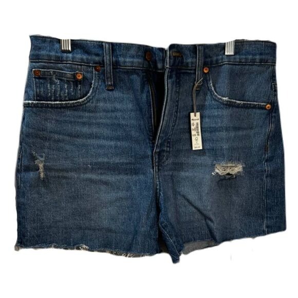 NEW Madewell High Rise Cut Off Denim Short Size 30