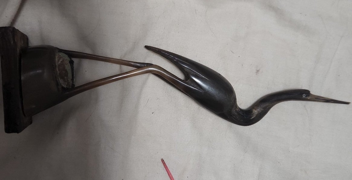 Rare!!! Carved water Buffalo horn into stork!!!!