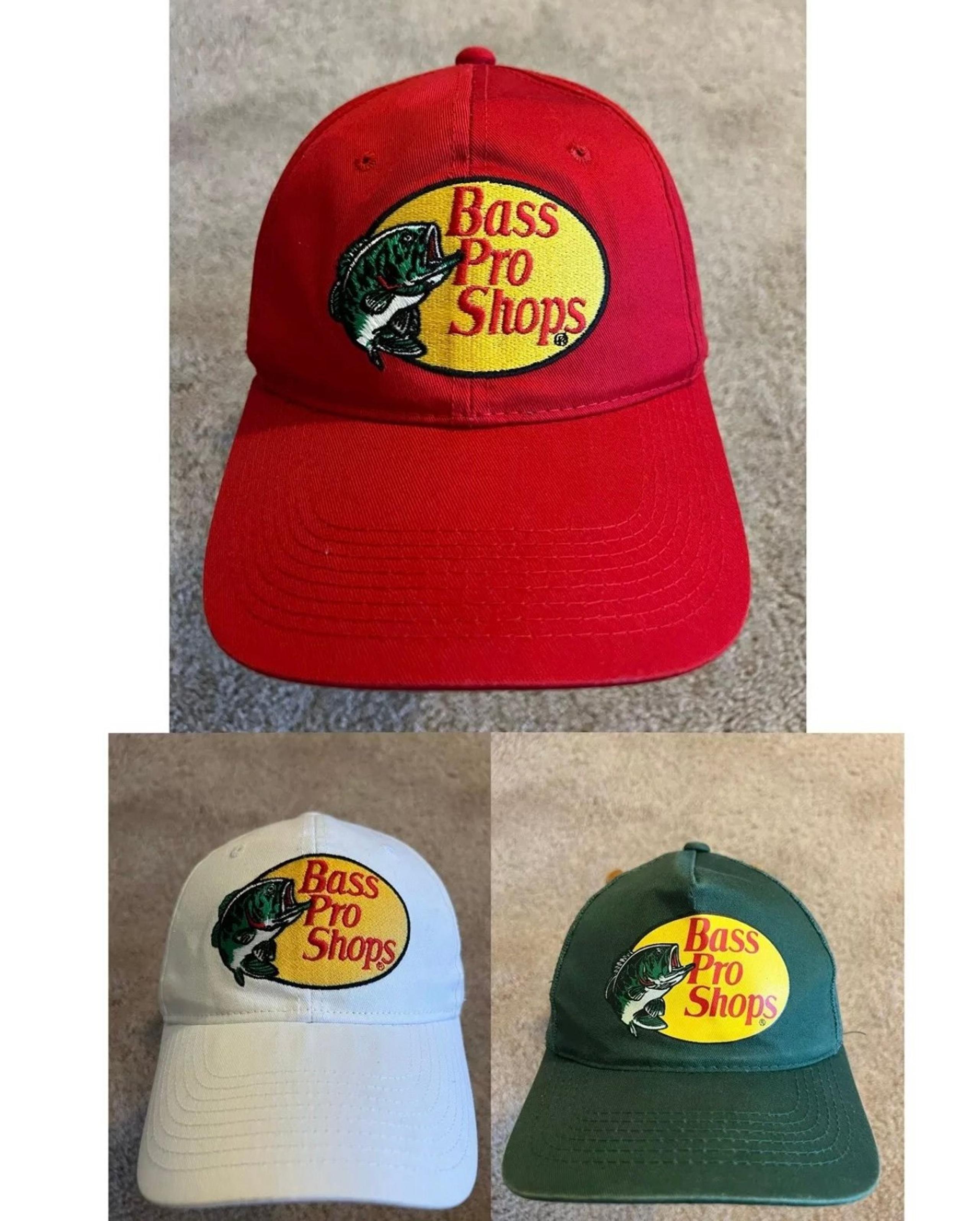 Bass Pro Shops Hats Cap Lot of 3 White, Red And Green C13