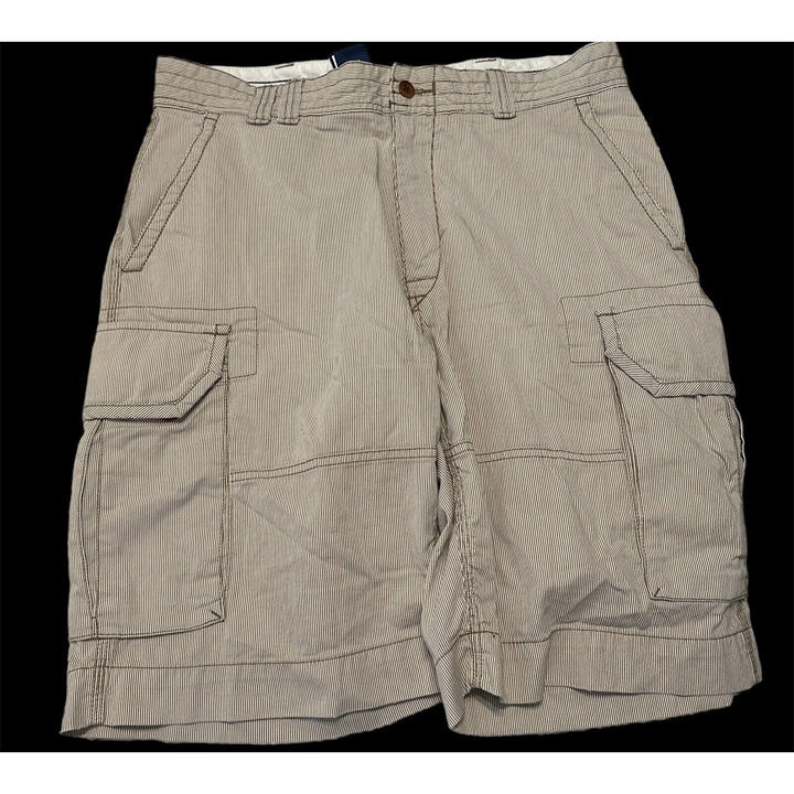 Polo Ralph Lauren Cargo Shorts Men’s W34 - Brown White Stripes Beach Summer