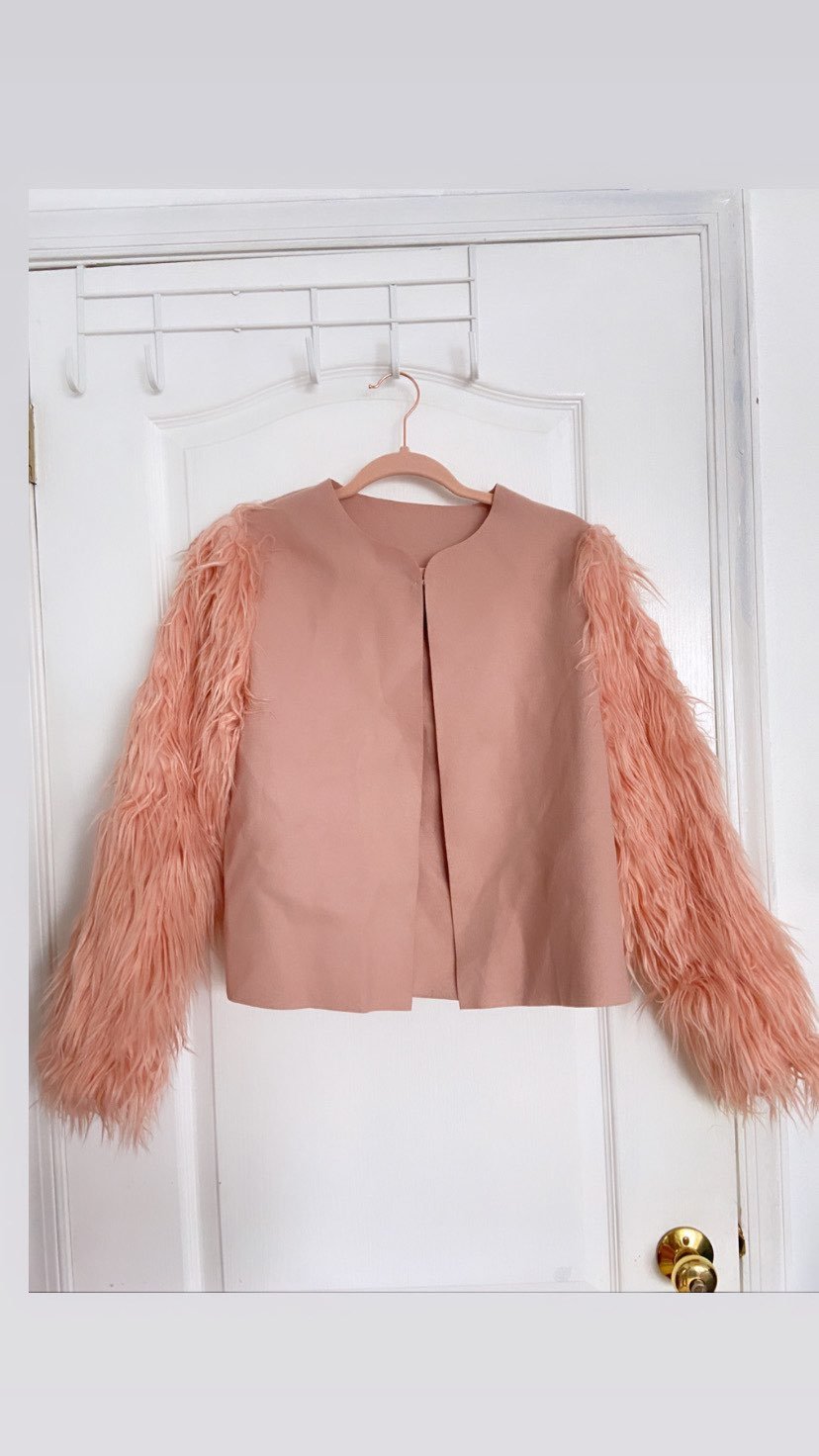 Pink fur jacket