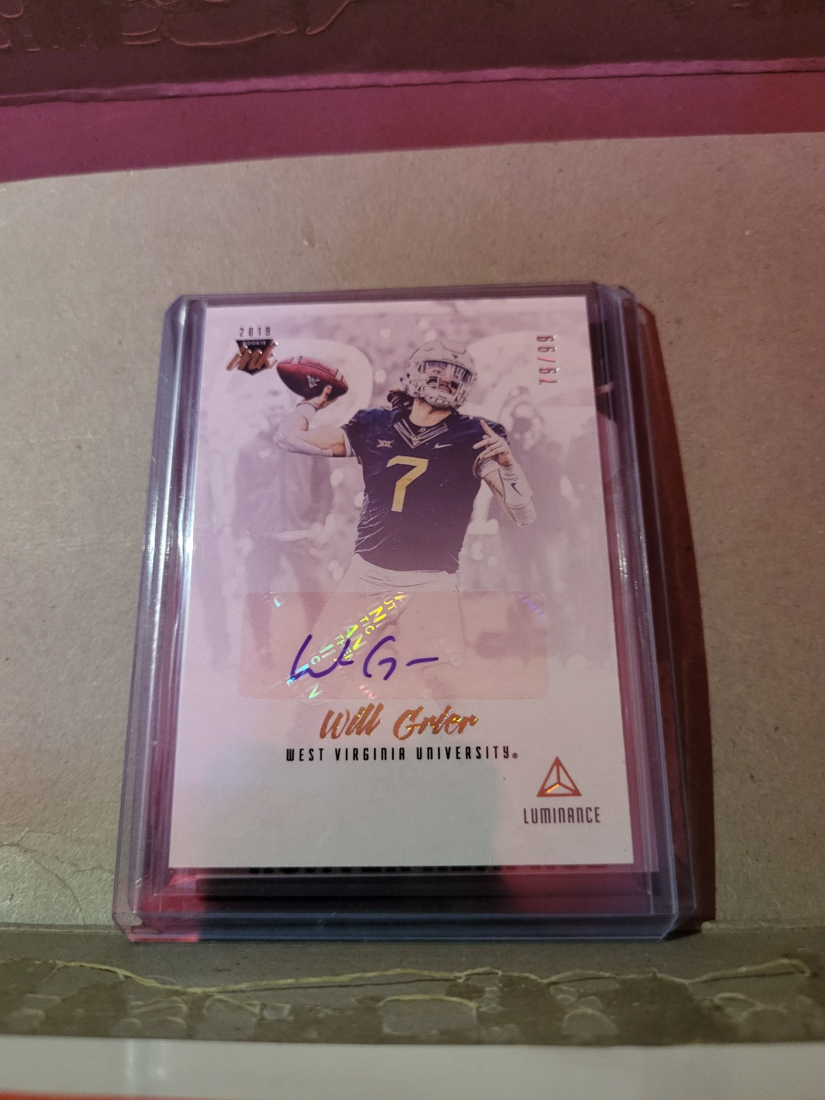 Will Grier auto card