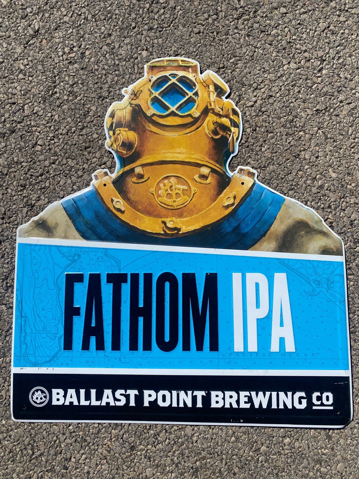 Fathom IPA Beer Metal Tin Sign 23 x 20 Nautical Sea Ballast Point Brewing.