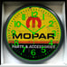 Mopar Parts And Accessory Garage Shop Mechanic Glow In The Dark Wall Clock New!