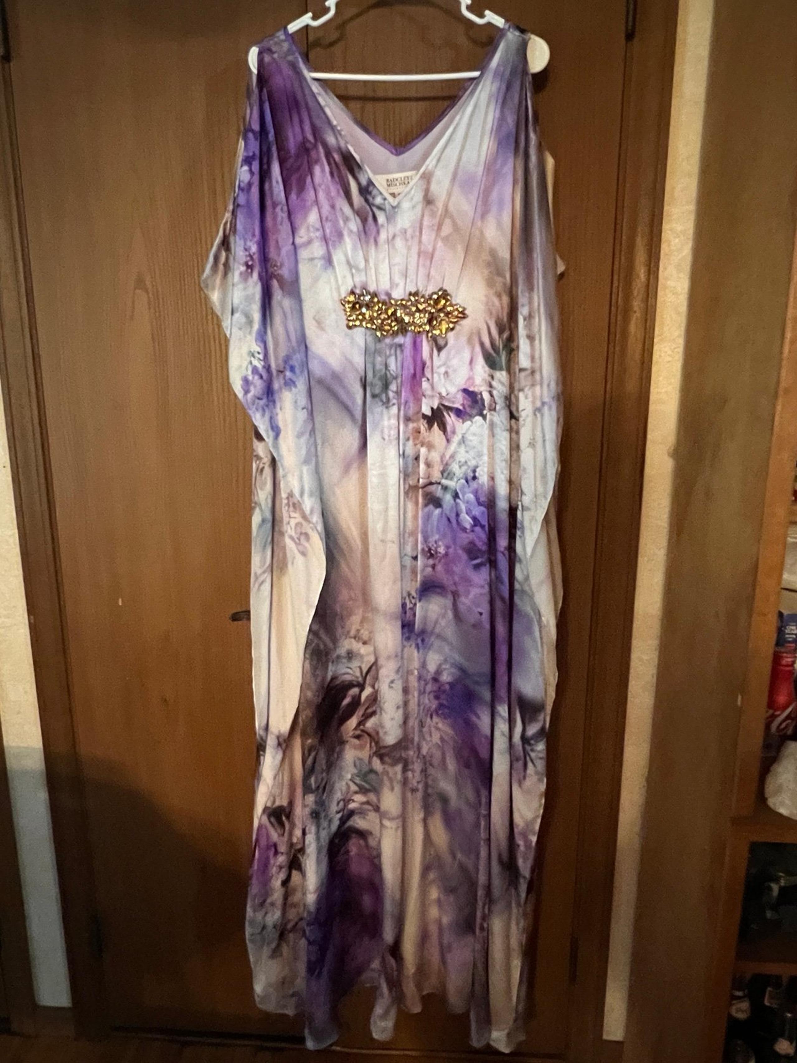 badgley mischka floral kaftan