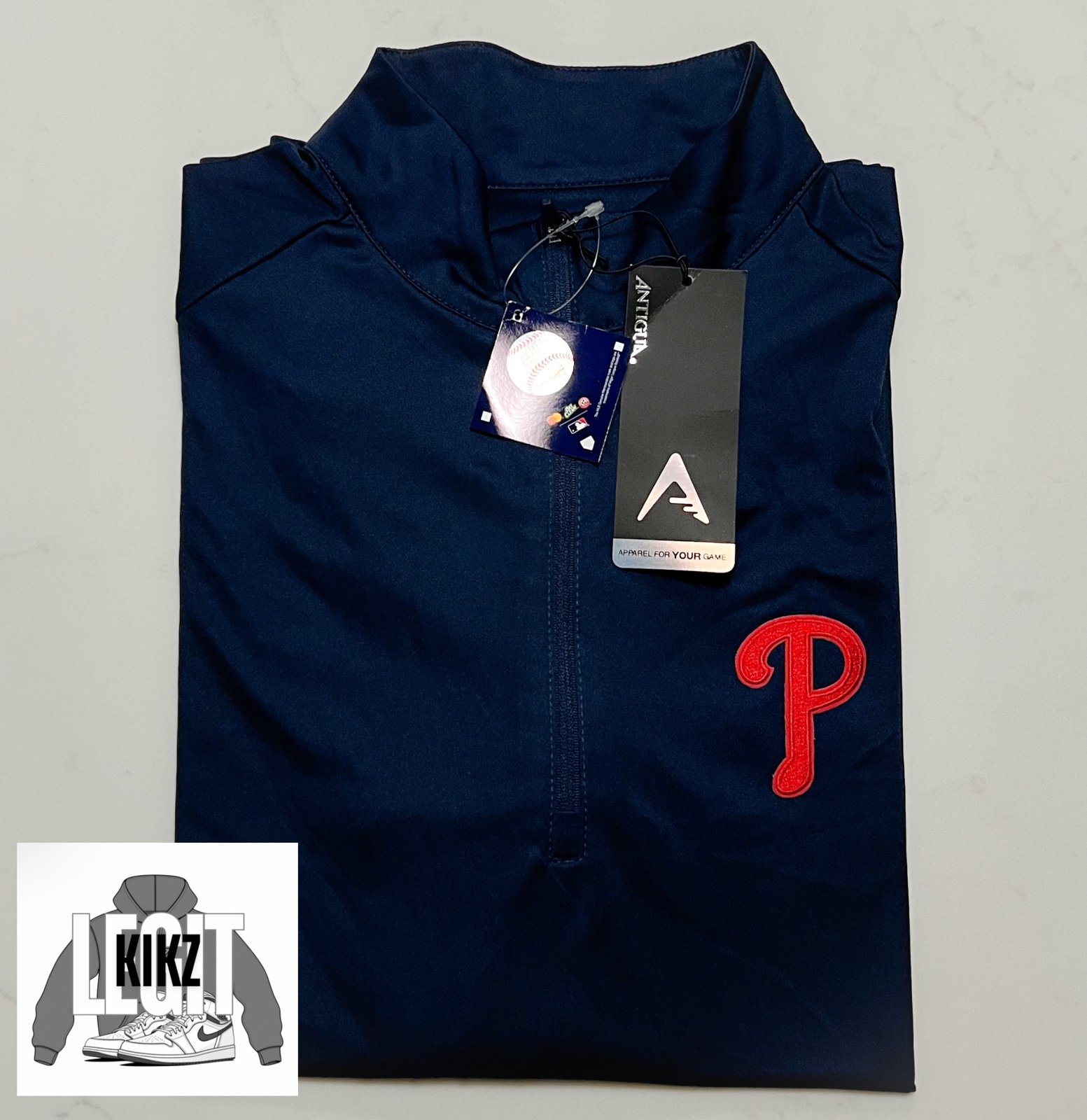 L - Men’s Antigua Philadelphia Phillies Quarter Zip - Brand New with Tags
