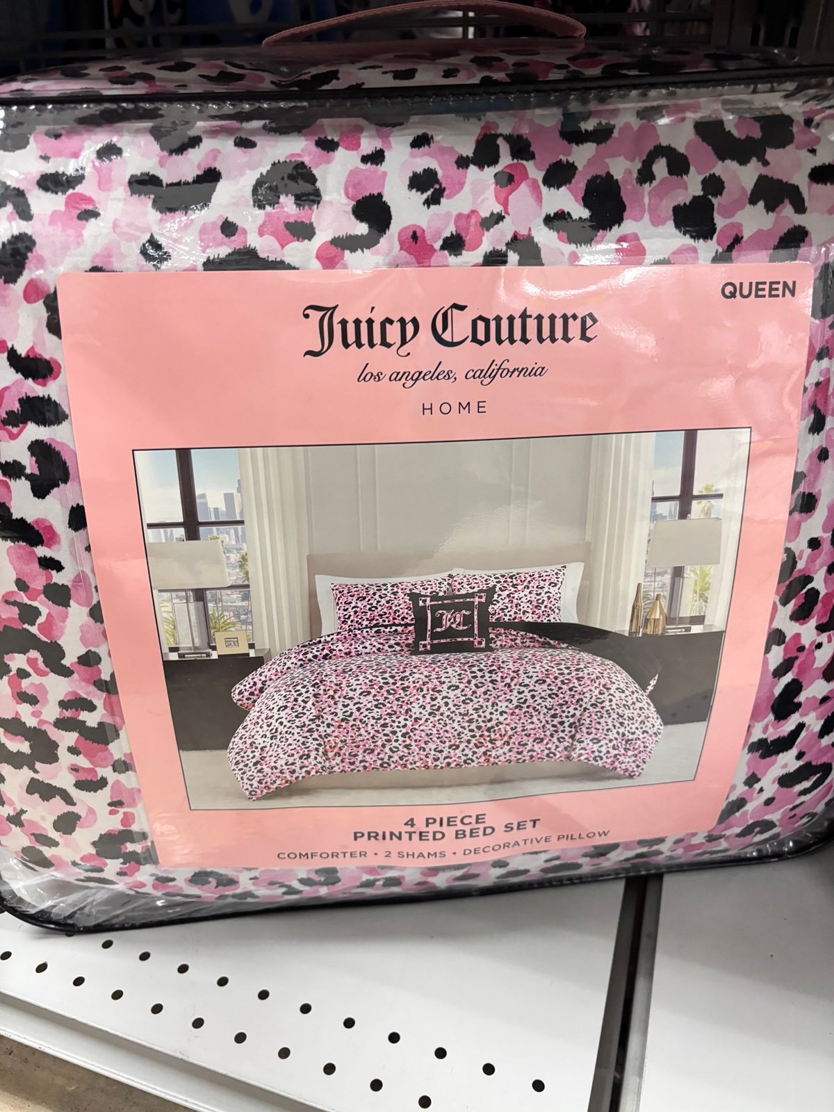 Juicy Couture 4 piece cheetah print comforter set