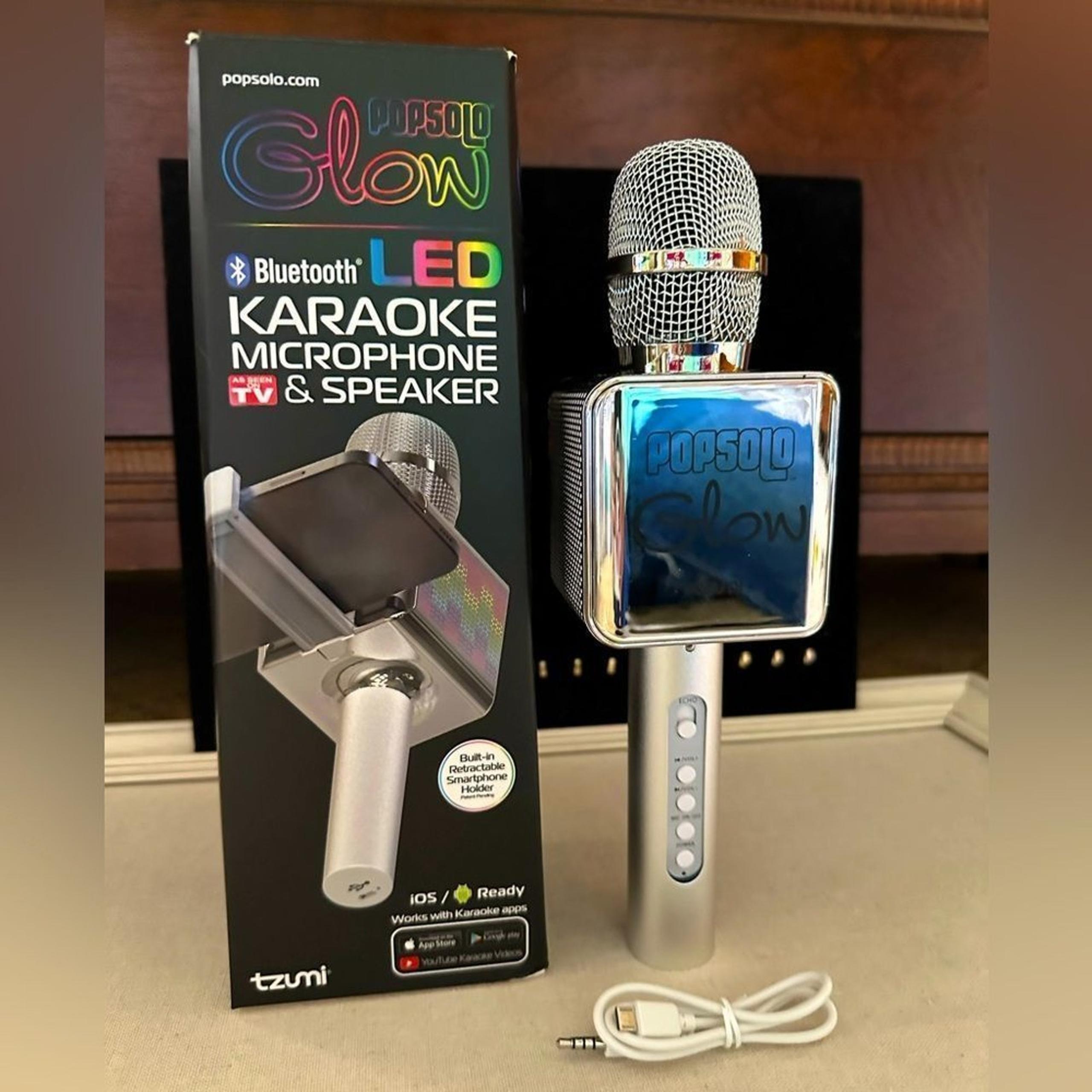 Popsolo Glow LED Karaoke Microphone and speaker NIB