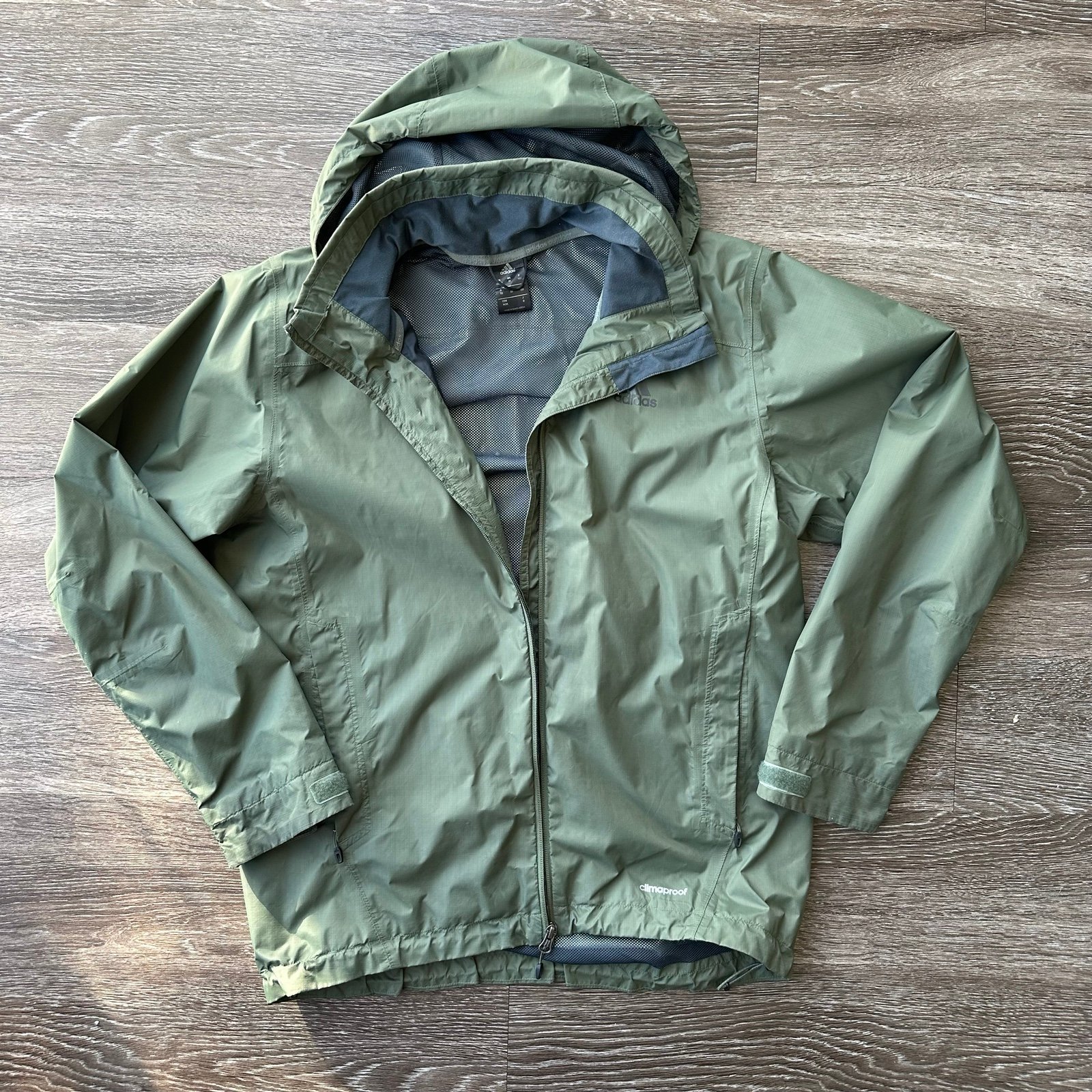 Green Adidas Climaproof Lightweight Windbreaker