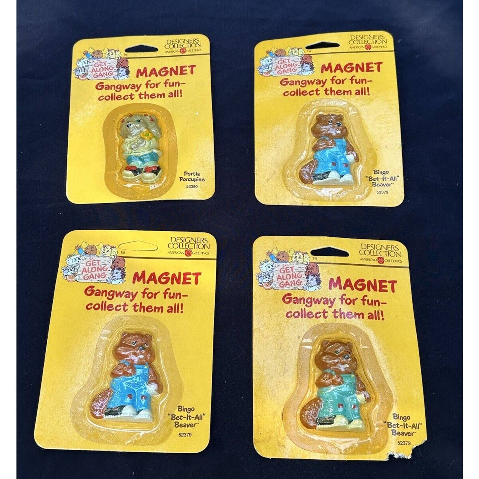 1980's Vintage 4 The Get Along Gang Magnet’s American Greetings New! -S16