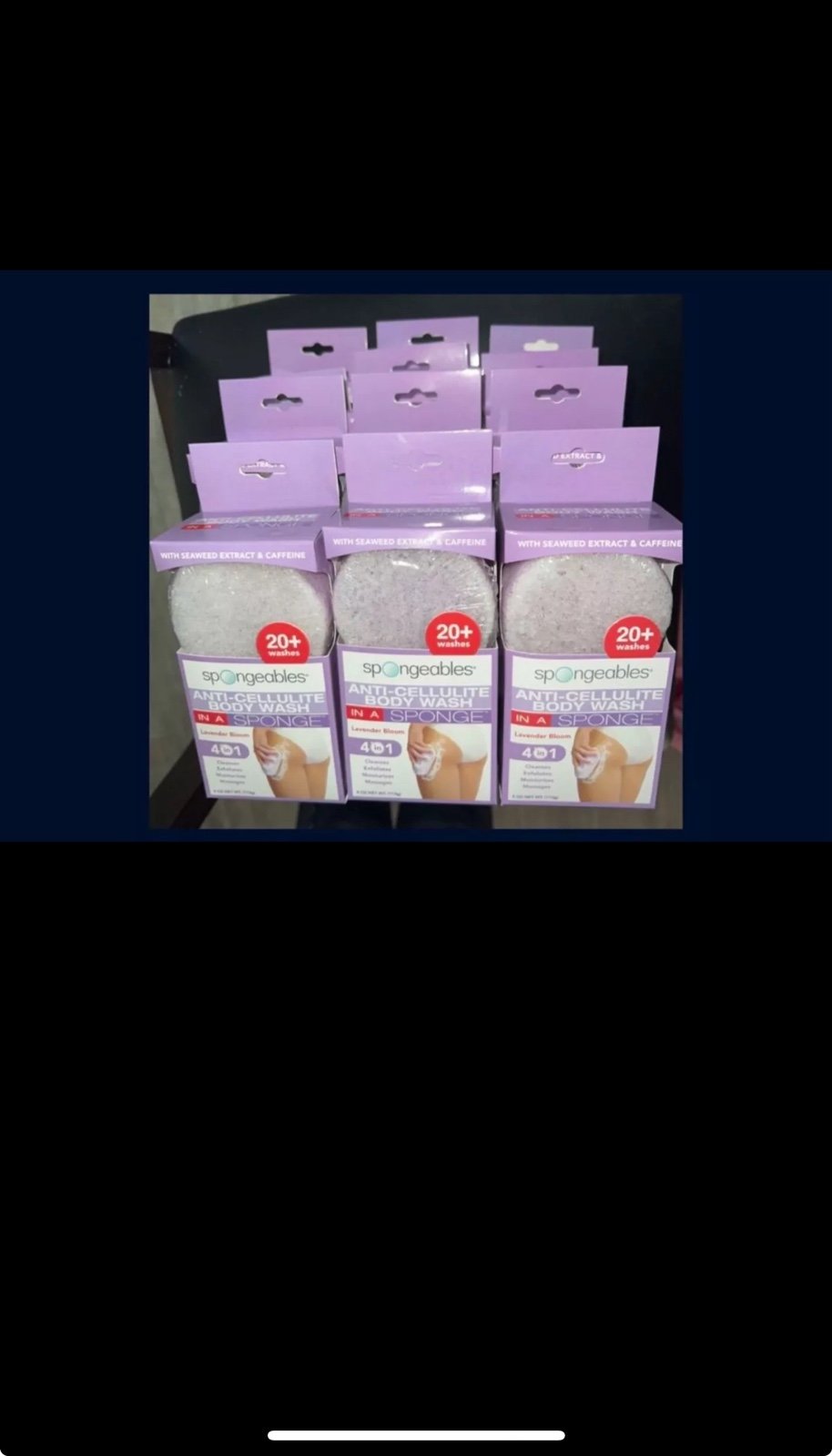 12x - Spongeables Anti Cellulite Body Wash, 20+ Wash Sponge, Lavender