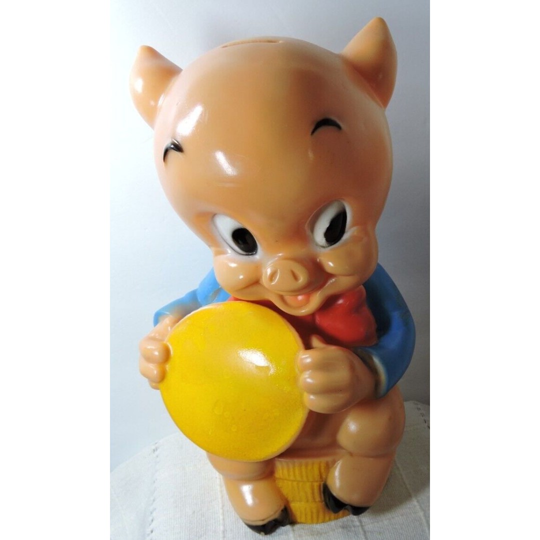 Porky Pig large plastic bank 13 inches tall 1972