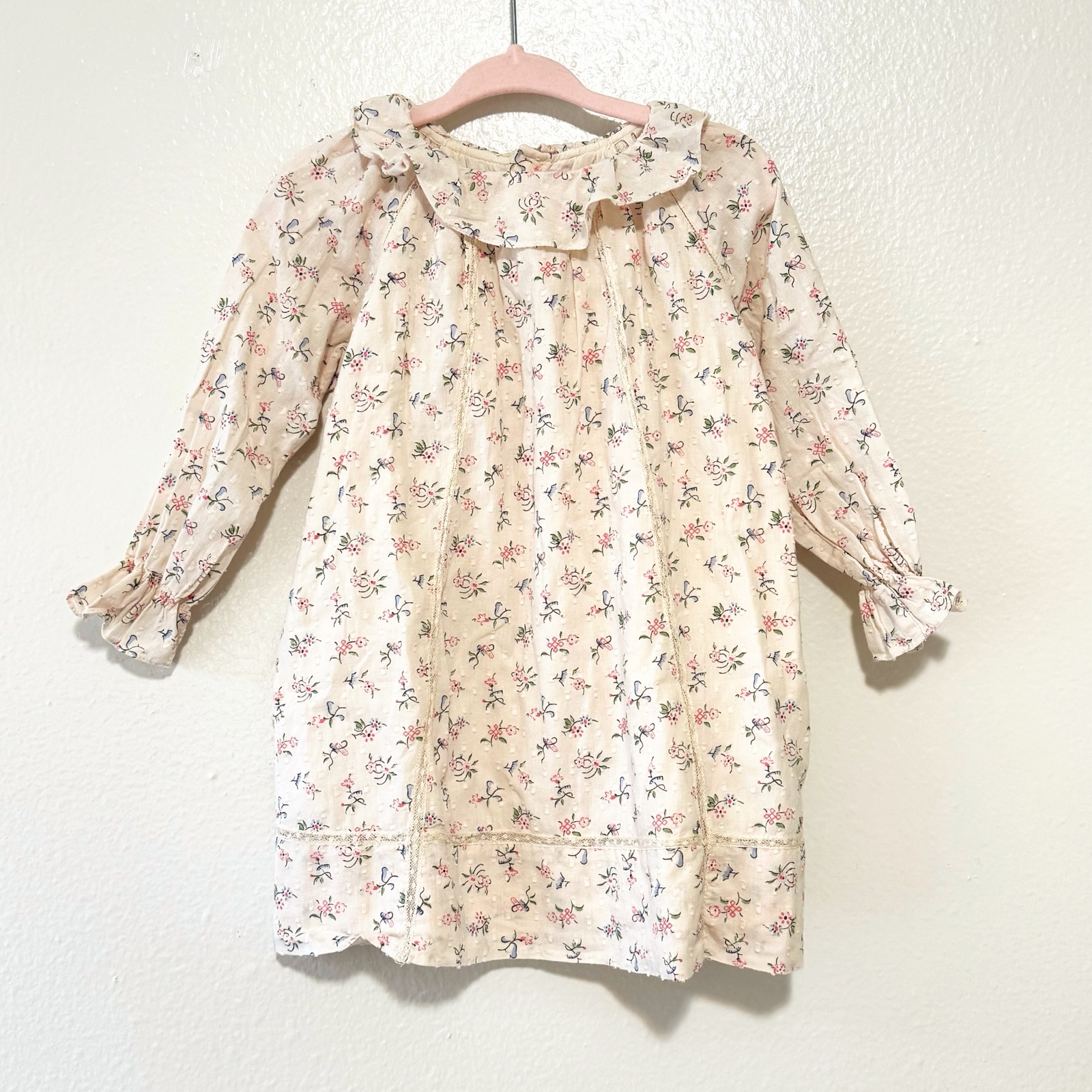 Bonpoint floral lace lined dress 2A