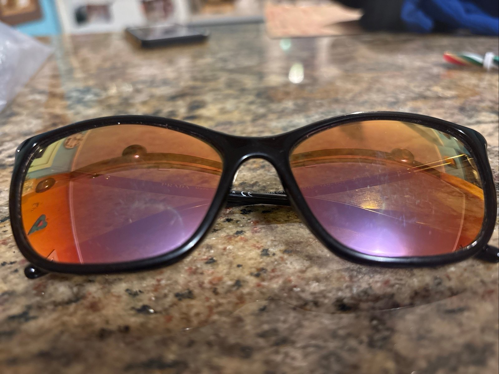 Prada VPR08W black eyeglasses frames, wear as clear or sun!