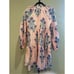 Oliphant Jaipur Peach Floral Ballon Sleeve Mini Dress Size S