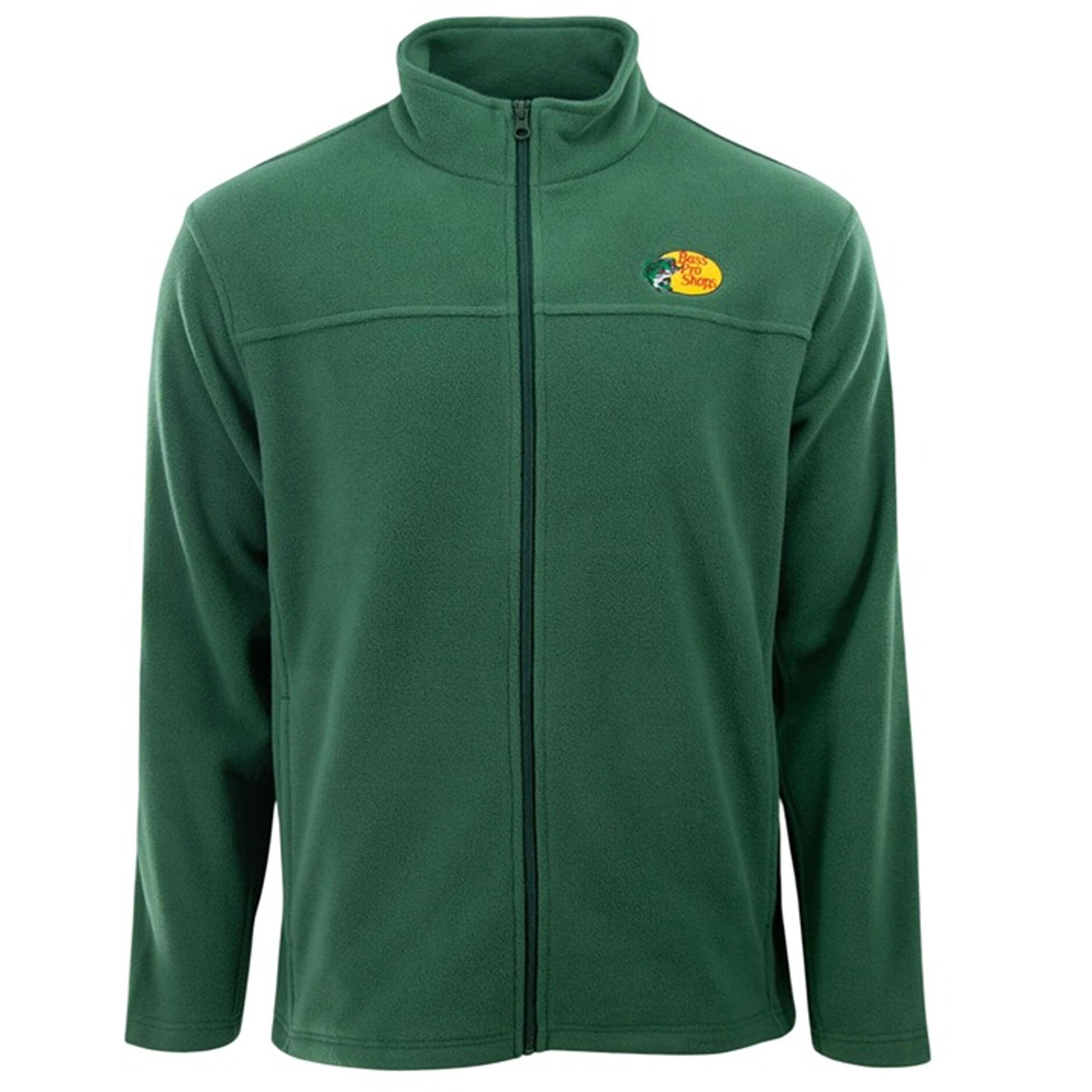 Bass Pro Shop Full Zip Fleece Jacket Size Medium. Green Unisex