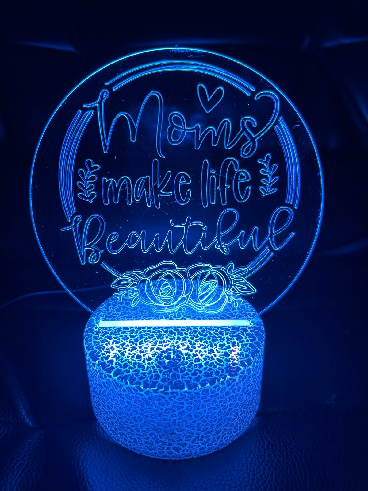 Customized moms, make life, beautiful LED lamp with white base