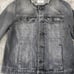 Zadig & Voltaire Gray Denim Collarless Love Now Patch Jacket Size Medium